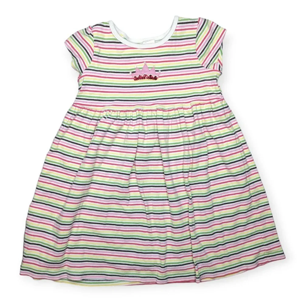 Gymboree Tea for Two Short Sleeved Striped Dress Size 6